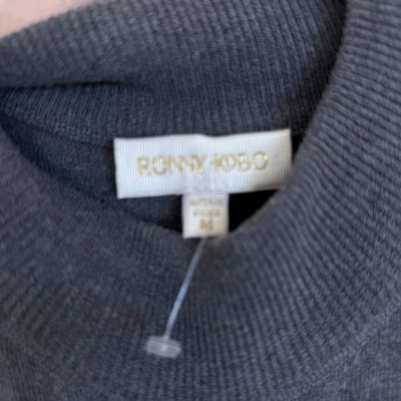 Ronny Kobo x Free People Macall Gray Knit Adjustable Ruched Sweater Mini Dress - Picture 11 of 16